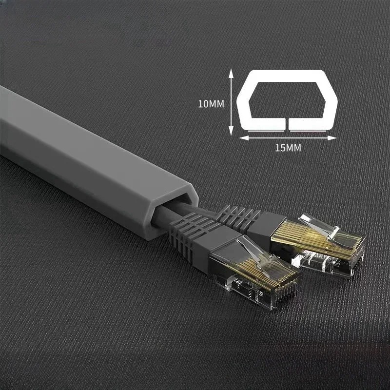 1 STÜCK 2 m/78,74 Zoll Flexible Bodenkabelaufdeckung Gummikabel Selbstklebender Wandkabelversteck Internet Drahtkanal Kanalschlitz Kabelverwaltigung: Grey