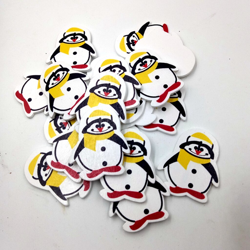 20 Piece Penguin Shape Wooden Shapes Scrapbooking Embellishments Decoration DIY
