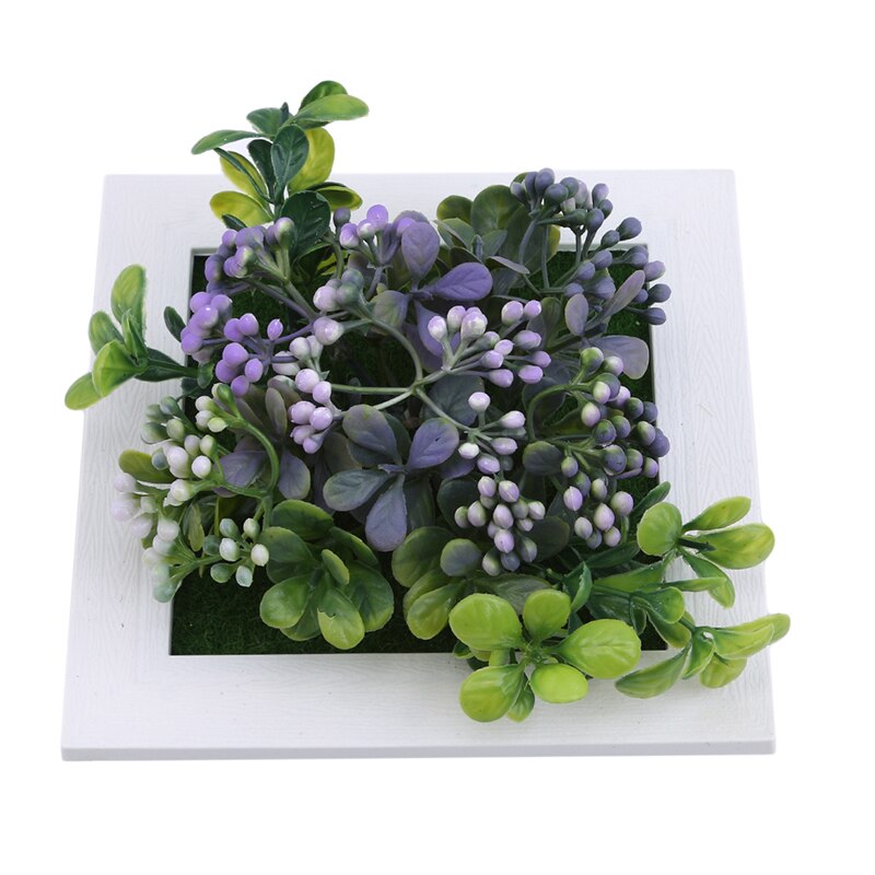 Removable Artificial Flower Plant Frame Exquisite Small Fresh Diy Wall Decor Frames 3D Wall Sticker Frame for Room Decoration: Light Purple