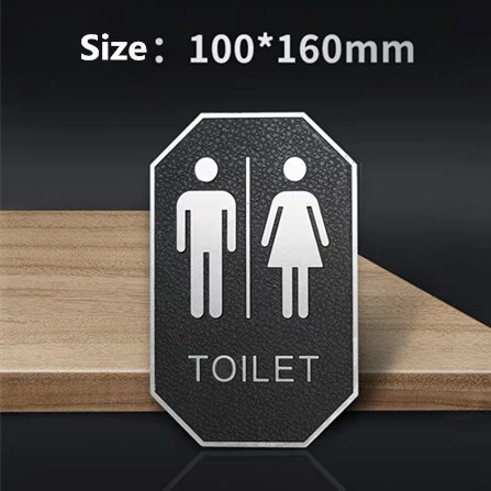 Toilet Sign Board Wall Sign Decor Plate Wc Sign Wall Mounted Paste Use Restroom Door Signboard Indicator: 6