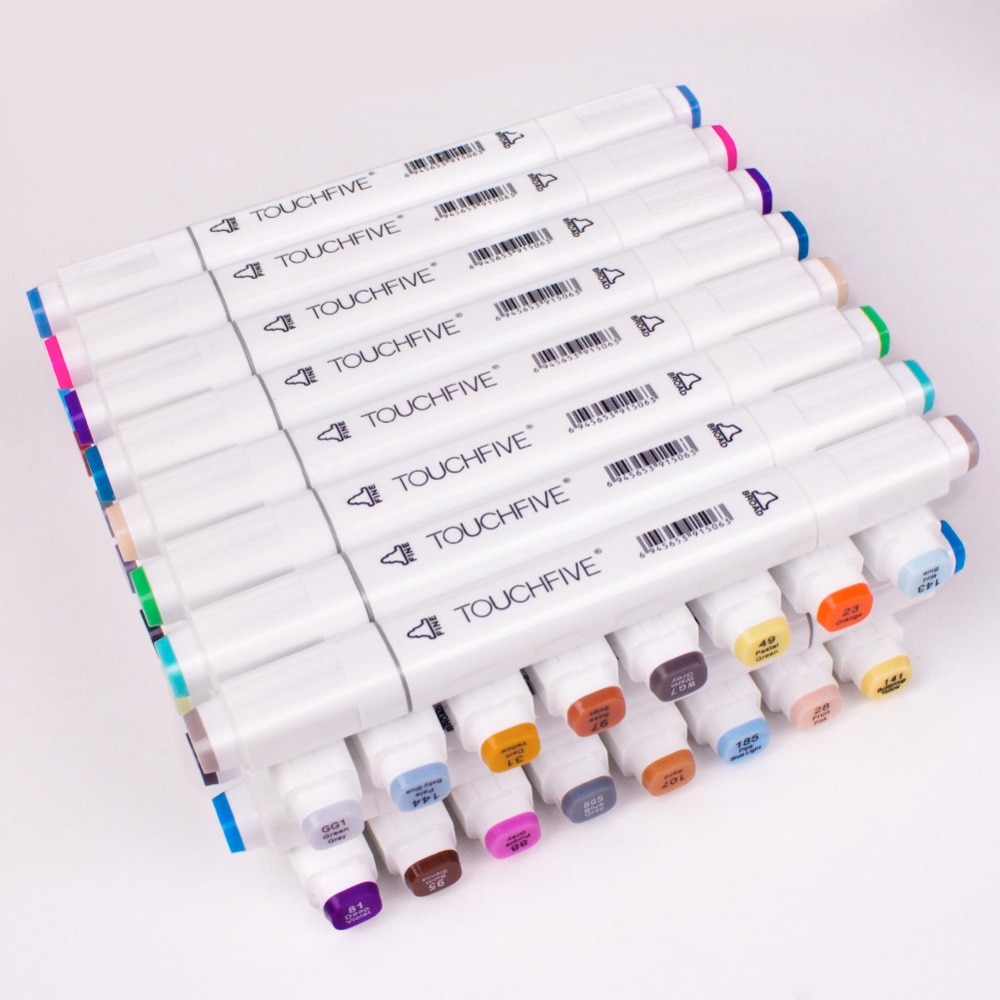 Touchfive-Juego de rotuladores de doble pincel para Graffiti, rotuladores Touchnew para bocetos, 60 colores, bolígrafo de dibujo, de Manga para la escuela