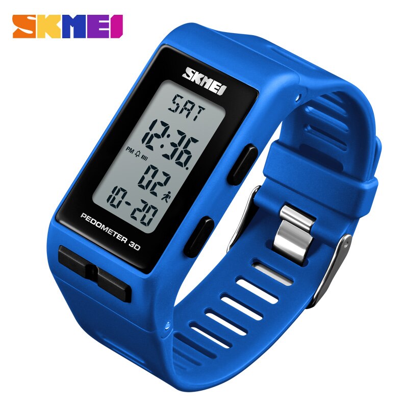 SKMEI-reloj deportivo con podómetro 3D para hombre y mujer, pulsera Digital con calorías, a la , resistente al agua, 1363: Blue