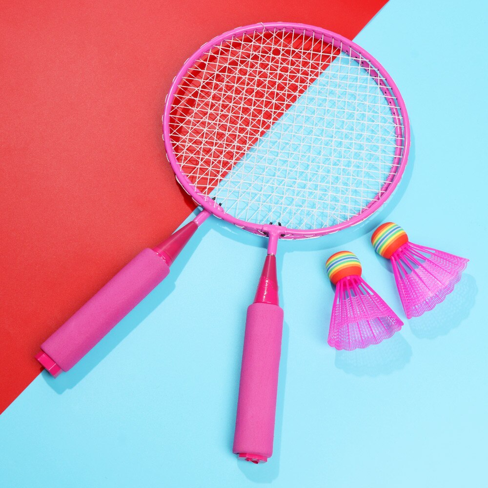 1 sæt holdbar letvægts børnebadmintonketsjer ketsjer sportsfjerbold børnelegetøj udendørs spil underholdning tilbehør