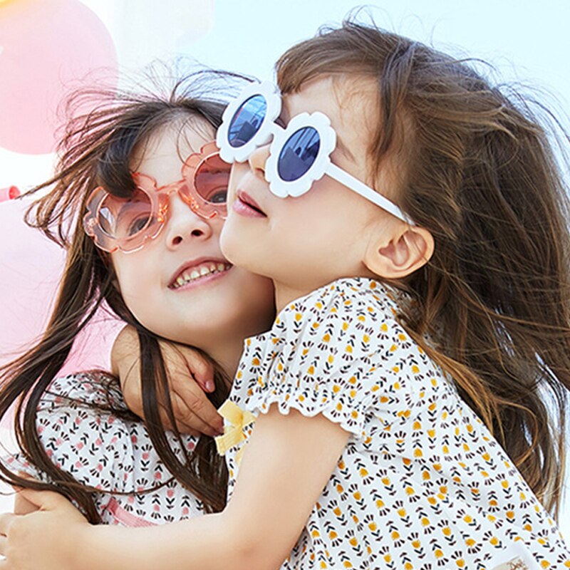 Kinderen ronde bloemen zonnebril jongen meisje bril gradiënt lens zonnebril voor merk kinderen loveliness shades  uv400
