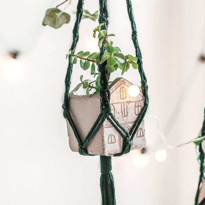 Hanging Baskets Handmade Plant Hanger Flowerpot Holder Basket Hanging Flowerpot Net Vintage Macrame Plant Hangers