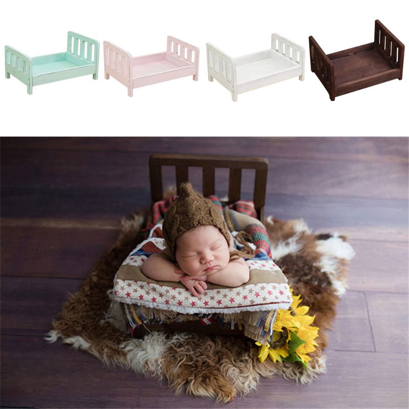 Accesorios de fondo para fotografía de recién nacido, cama desmontable de madera, accesorios para fotografía de bebé