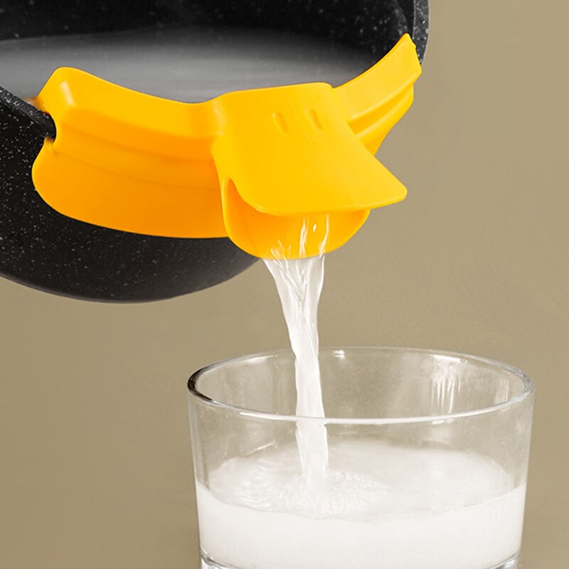 Duck Mouth Style Spill-proof Kitchenware And Pots Filter With Round Edge Diverter Duckbill Liquid Diverter Spout Soup Pot