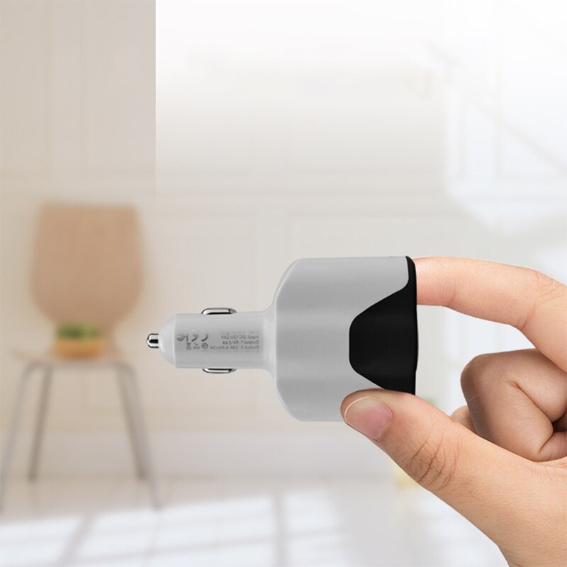 120W adaptador de cargador de coche USB voltímetro de carga rápida encendedor de cigarrillos divisor de enchufe para teléfono tableta GPS DVR
