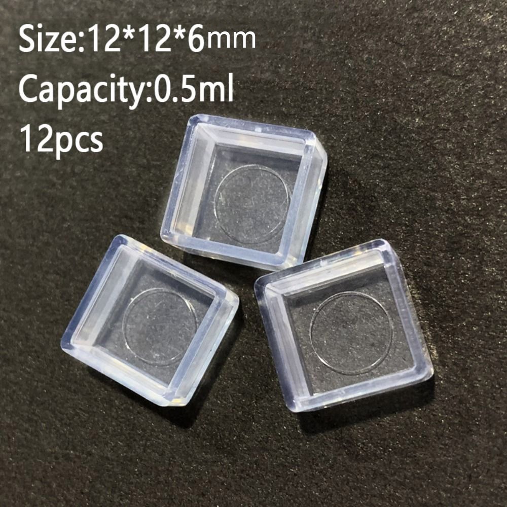 Kleine tragbare Mini-Aquarell-Farbbox, quadratisch, weiß/transparent, weiß, leere Kunststoff-Farbpfanne, Kunststoff, mehrdimensional: WEISS