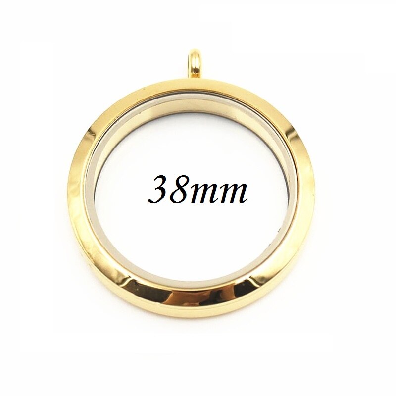 Edelstahl Medaillon Anhänger - 20-38mm - Twist Schraub-Charms - Runde Form - Trendiger Schmuck: Gold 38mm