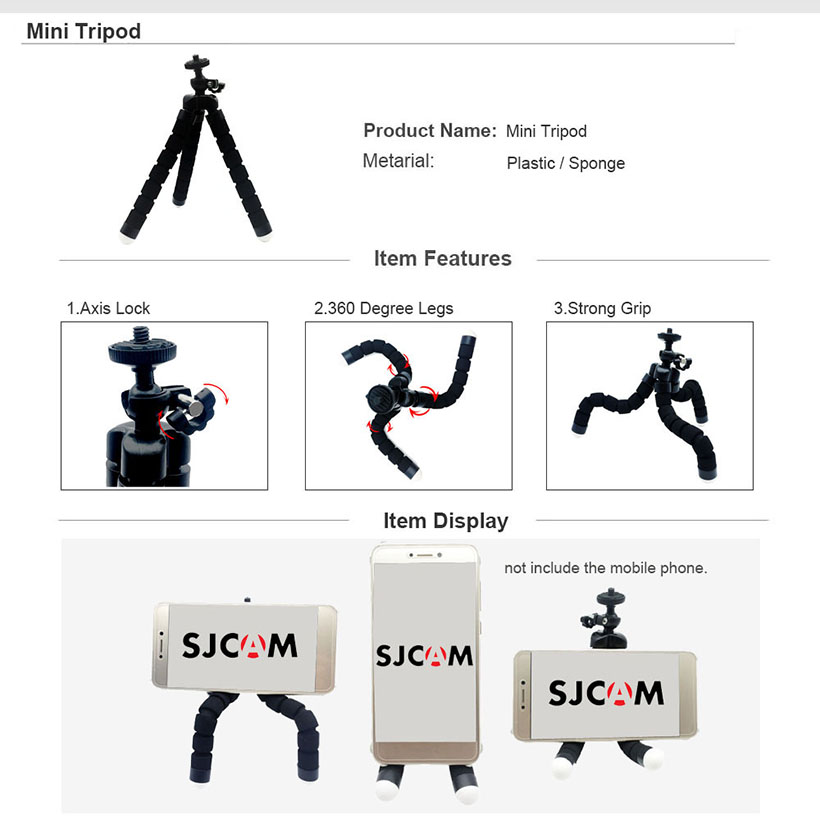 Sjcam  sj9 strike tillbehör vattentätt hus fodral för  sj9 max förvaringsväska för sjcam  sj9 actionkamera stativ set för  sj4000x