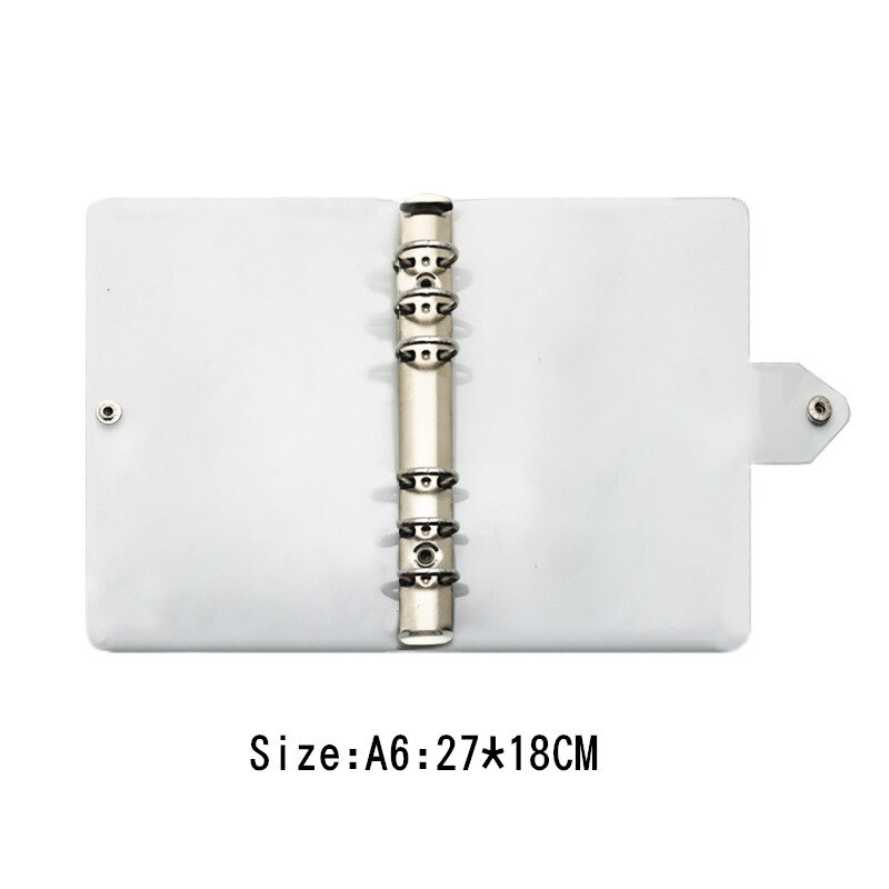 Six-hole Binder A6 Loose-leaf Book Glitter Notebook Transparent Cover Pvc Office Stationery Supplies Folder Desk Organizer: A6 2