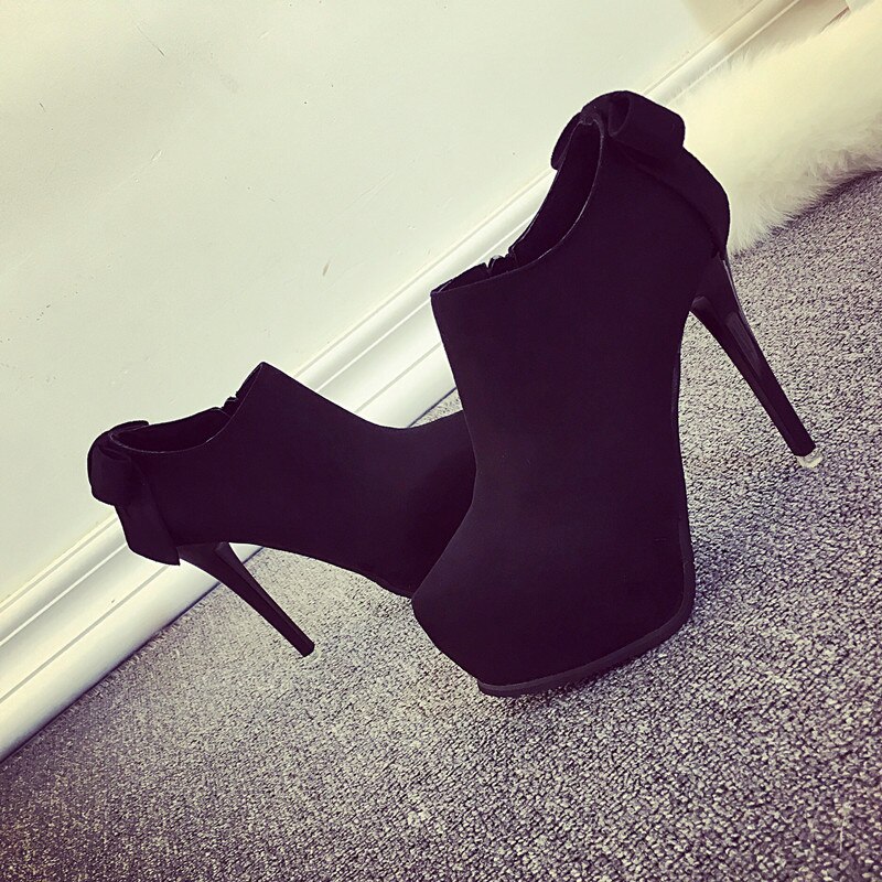 Winter Neue Stilett Fersen Stiefeletten für Frauen Flach Runde Kappe Mikrofaser sexy Hochzeit Schuhe rot Schuhe Frau Okzident