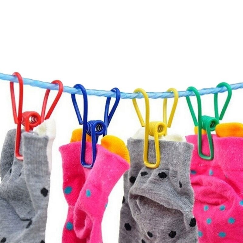 Clips metálicos coloridos multiusos para documentos, bolsa de chips, Clips recubiertos de PVC, 10 Uds.