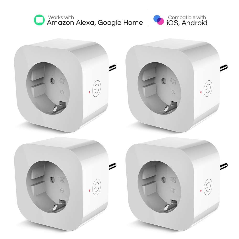 4 stk elelight  pe1004t smarte stikkontakter fjernbetjeningsudtag med tidsfunktion eu stik
