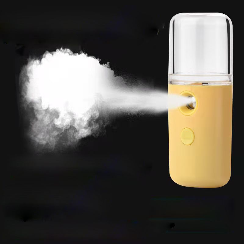 Gezicht Moisturizer Spuit Draagbare Luchtbevochtiger Handheld Water Verstuiver Facial Mini Nano Mist Diffuser Stoomboot Vernevelaar Schoonheid: yellow