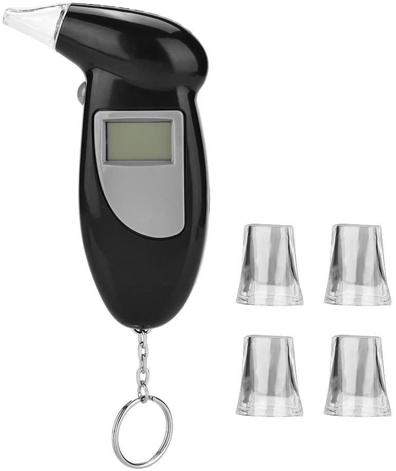 Draagbare Adem Alcohol Tester Lcd-scherm Digitale Adem Alcohol Analyzer Adem Tester Sleutelhanger Voor Alcohol Met 5 Mondstukken