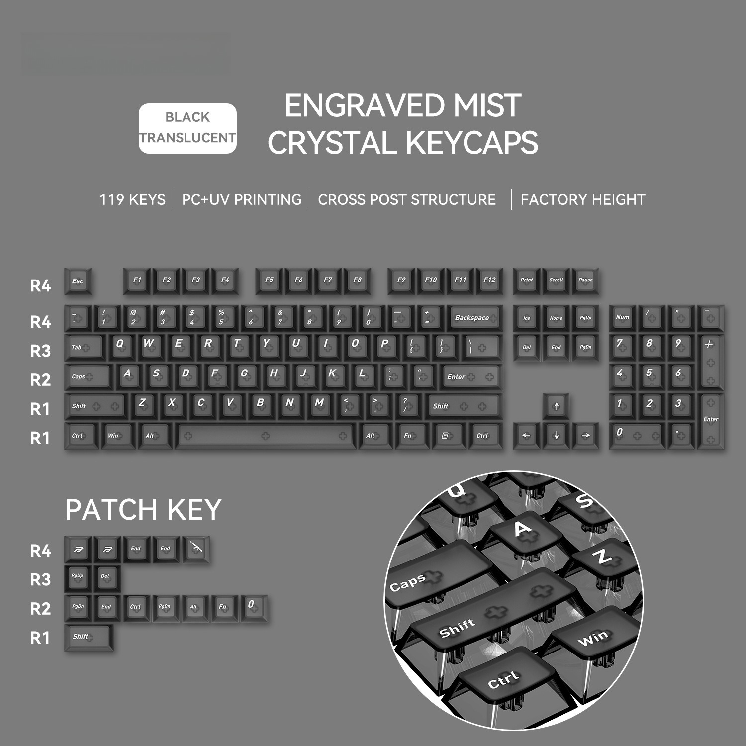 Front Matte Finish Keycaps Sides Translucent Cherry Profile PC Keycaps for Gaming Mechanical Keyboard Key Caps Custom Keyboard: light pink