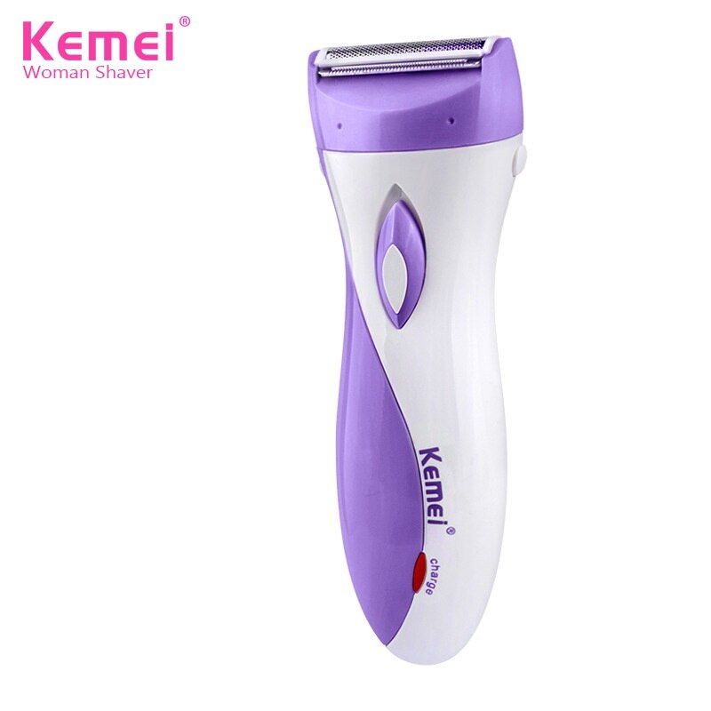 Máquina de afeitar Kemei Pro para mujer, afeitadora de cuerpo femenino, máquina de afeitar para bikini, recortadora de piernas, Afeitadora eléctrica para mujer, oxter corporal facial: kemei purple