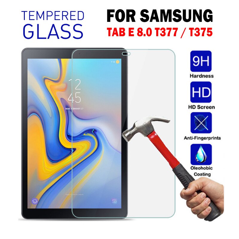 Coque for Samsung Galaxy Tab E 8.0 SM-T377 T375 T378 Case Kids Shockproof EVA Case for Samsung Tab E 8.0 T377 Cover Stand: Tempered Glass