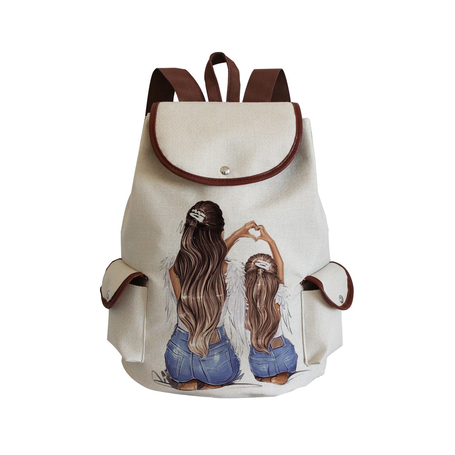 Large Capacity Drawstring Backpack Women Preppy Style Cartoon Super Mom Life Momlife Mama Mama Portable Linen Backpack Book Bag: sj3043 Mom Bag