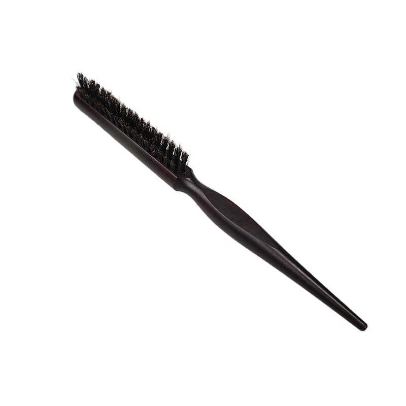 Salon træskaft naturligt ornebørste hår børste fluffy kam slim line kam hårbørste frisør barber værktøj 1pc