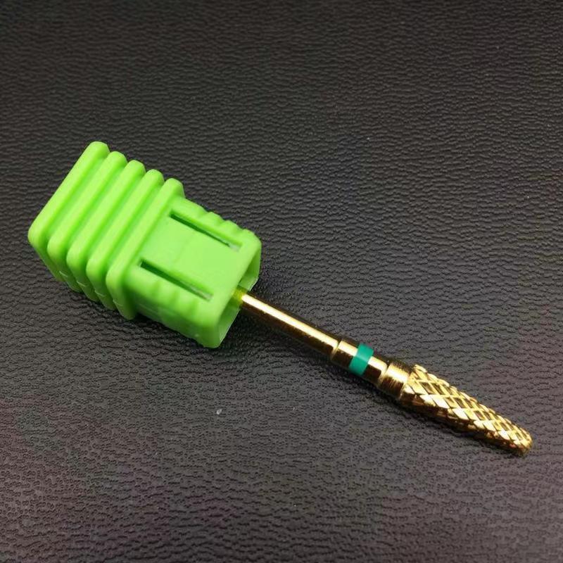 6 tipos de brocas de carburo en forma de maíz, máquina eléctrica para manicura, fresa, accesorios giratorios para uñas de uña dorada: Amarillo claro