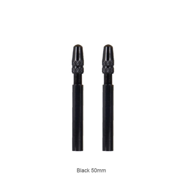 1 Paar 50Mm 60Mm Fiets Presta Ventiel Extender W/ Cap Cnc Aluminium Geanodiseerd F/V extension Voor Vaste Racefiets Velgen: 1Pair Black 50MM