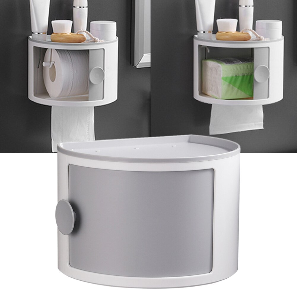 Tissue Holder Wall Mounted Home Hotel Corner Multilayer Superposition Bathroom Accessory Cosmetics Storage Box Space Saving