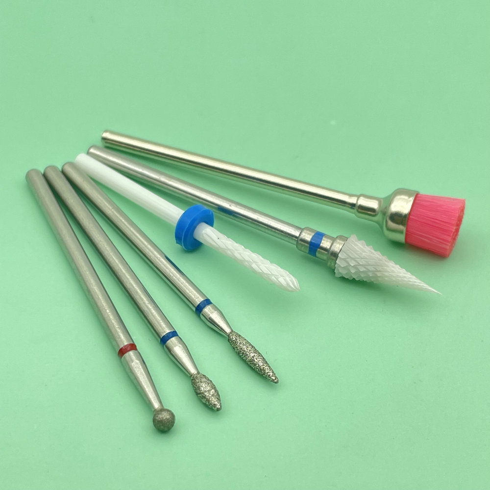 6 uds fresa para manicura diamante cerámica brocas para uñas fresas quitar juego de brocas para uñas Gel máquina herramientas eléctricas para manicura