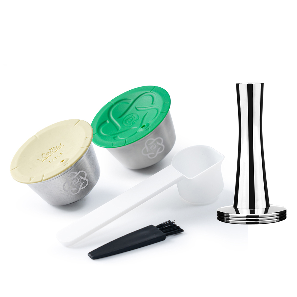 Capsule di caffè ricaricabili riutilizzabili per Dolce Gusto Maker Nespresso Caffè espresso e cialde filtro per il latte Accessori per caffè: Kaki scuro