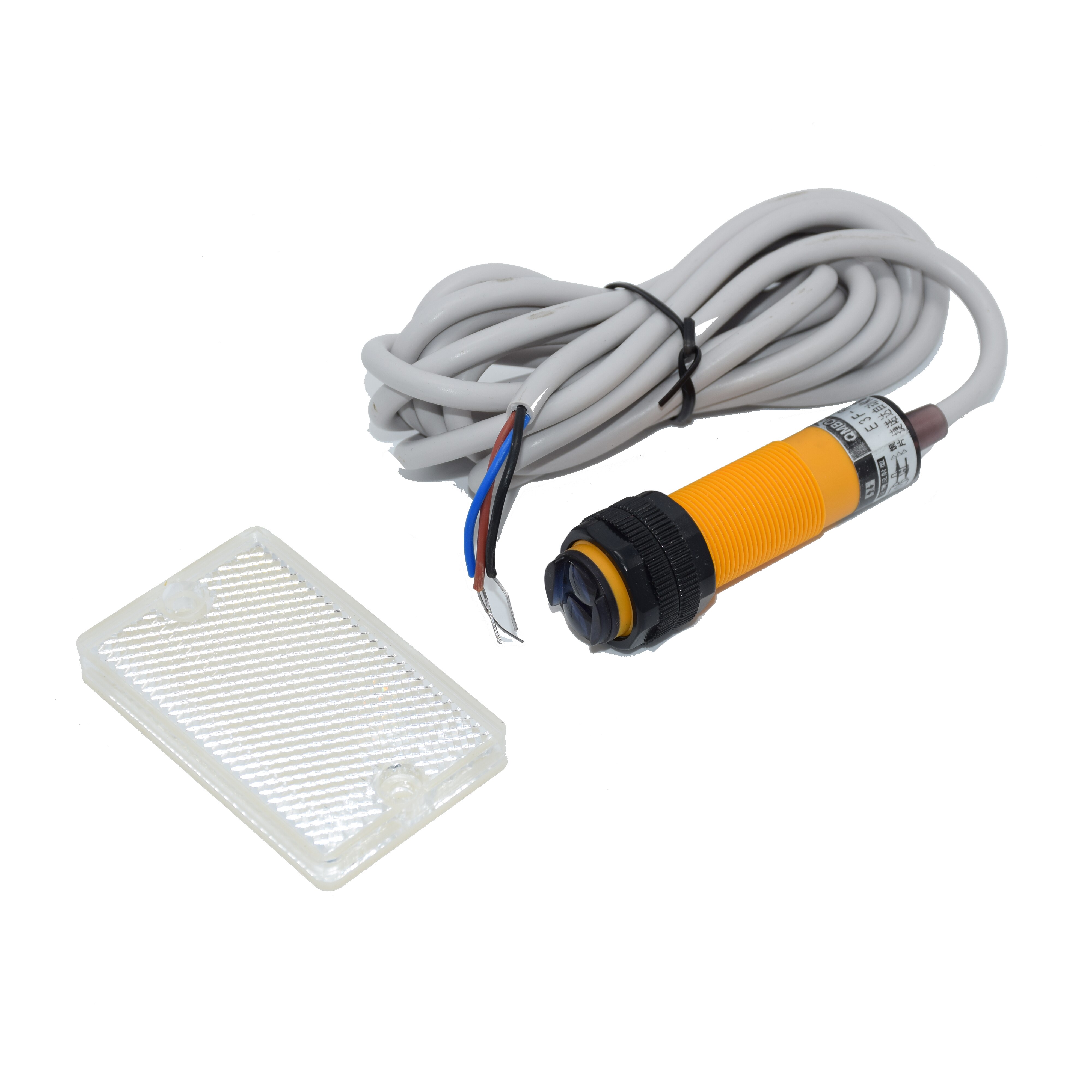 Reflektierende Lichtschranke Fotozelle NPN Ausgang E3F-R2NK Reflex Licht Barriere Sensor DC12-24V Max 2m Ermitteln Abstand