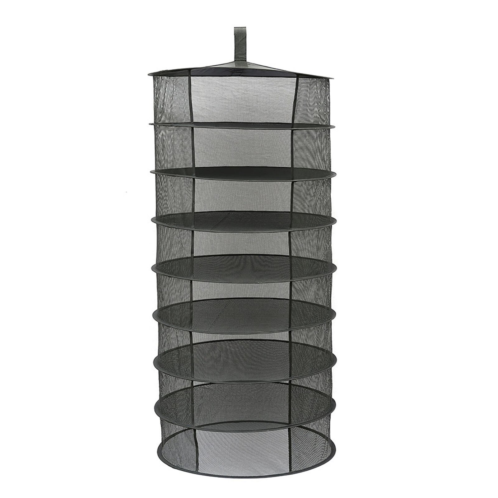 4/6/8 Layers Hanging Basket Folding Drying Net Rack Herb Dry Net Opening Shape Dryer Bag Mesh 600mm Diameter For Herbs Flowers