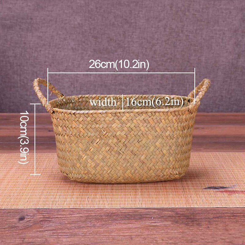 Wicker Weaving Storage Basket for Kitchen Handmade Fruit Dish Rattan Picnic Food Bread Loaf Sundries Neatening Container Case