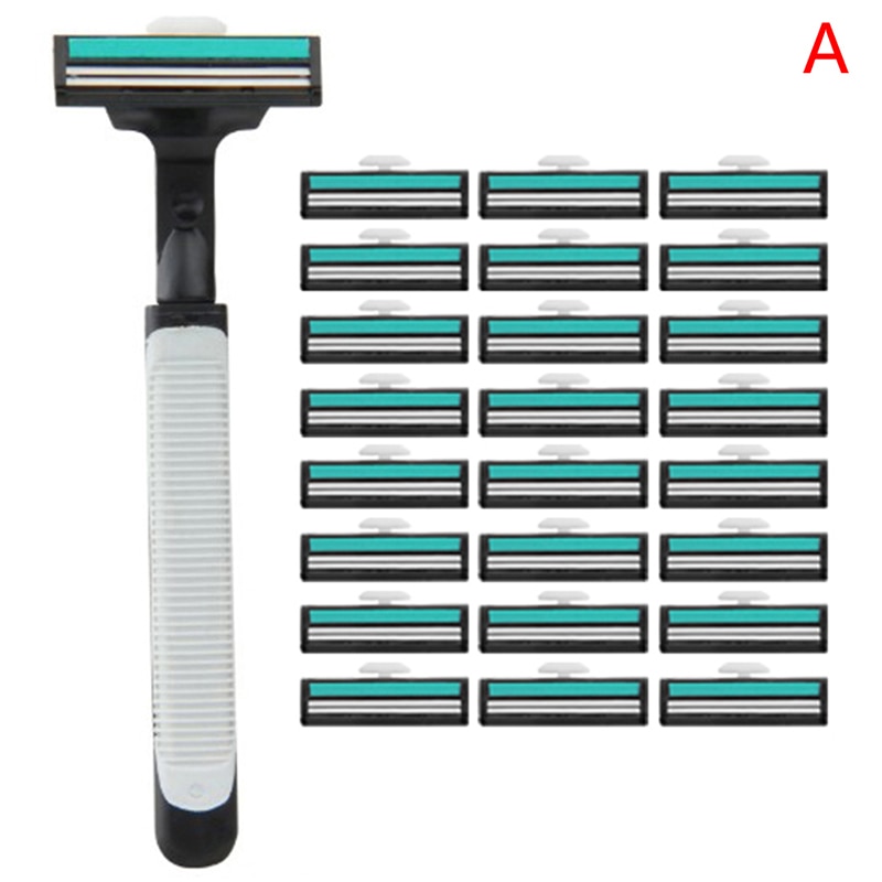 1 sæt barberknive værktøjsblade til standard skægbarberkniv trimmer sikkerhedsskraber dobbeltlags barbermaskine krops ansigtsbarberkniv: -en