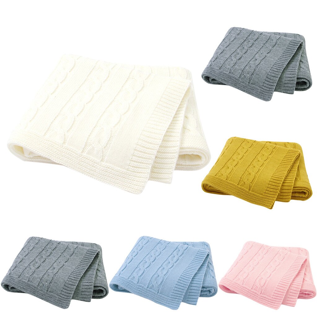 Baby Gebreide Pasgeboren Inbakeren Wrap Warm Medium Wegen Wandelwagen Dekens Zachte Baby Beddengoed Quilt Wrap Pasgeboren Knit Baby Inbakeren