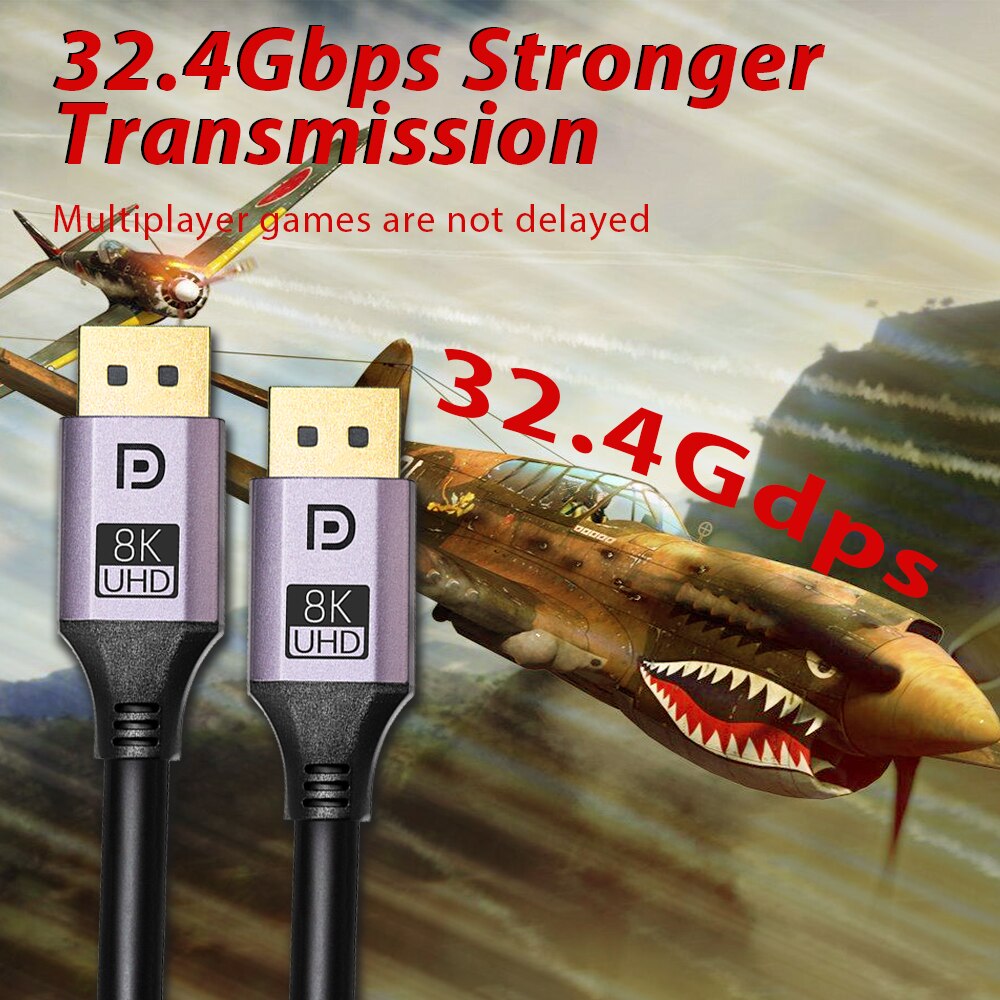 DisplayPort 1.4 kabel 8k 60Hz 4K HDR Port wyświetlacza szybki Adapter do komputera wideo Laptop TV DP 1.4 Port wyświetlacza 1.2 kabel