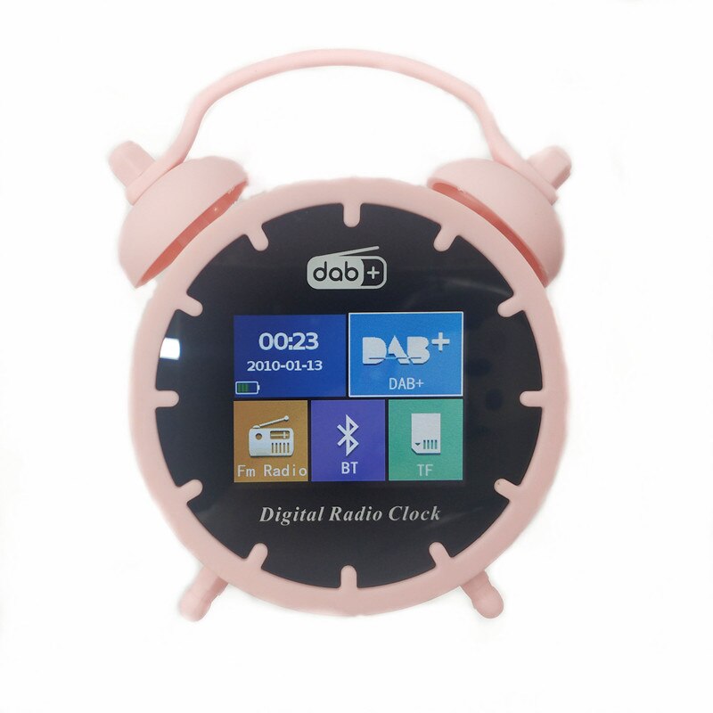 Radio despertador Digital DAB/FM, pantalla LCD a todo Color de gran tamaño, con Bluetooth y función de reproducción MP3 de tarjeta TF: DAB-A3-Pink