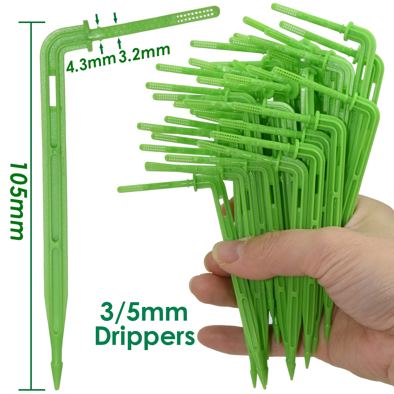 KESLA Tuin 2L/H Groene Bocht Pijl Druppelaars Druppelirrigatie Watering Systeem Kit 3/5mm Slang voor plantenpot Bonsai Gereedschap Kas