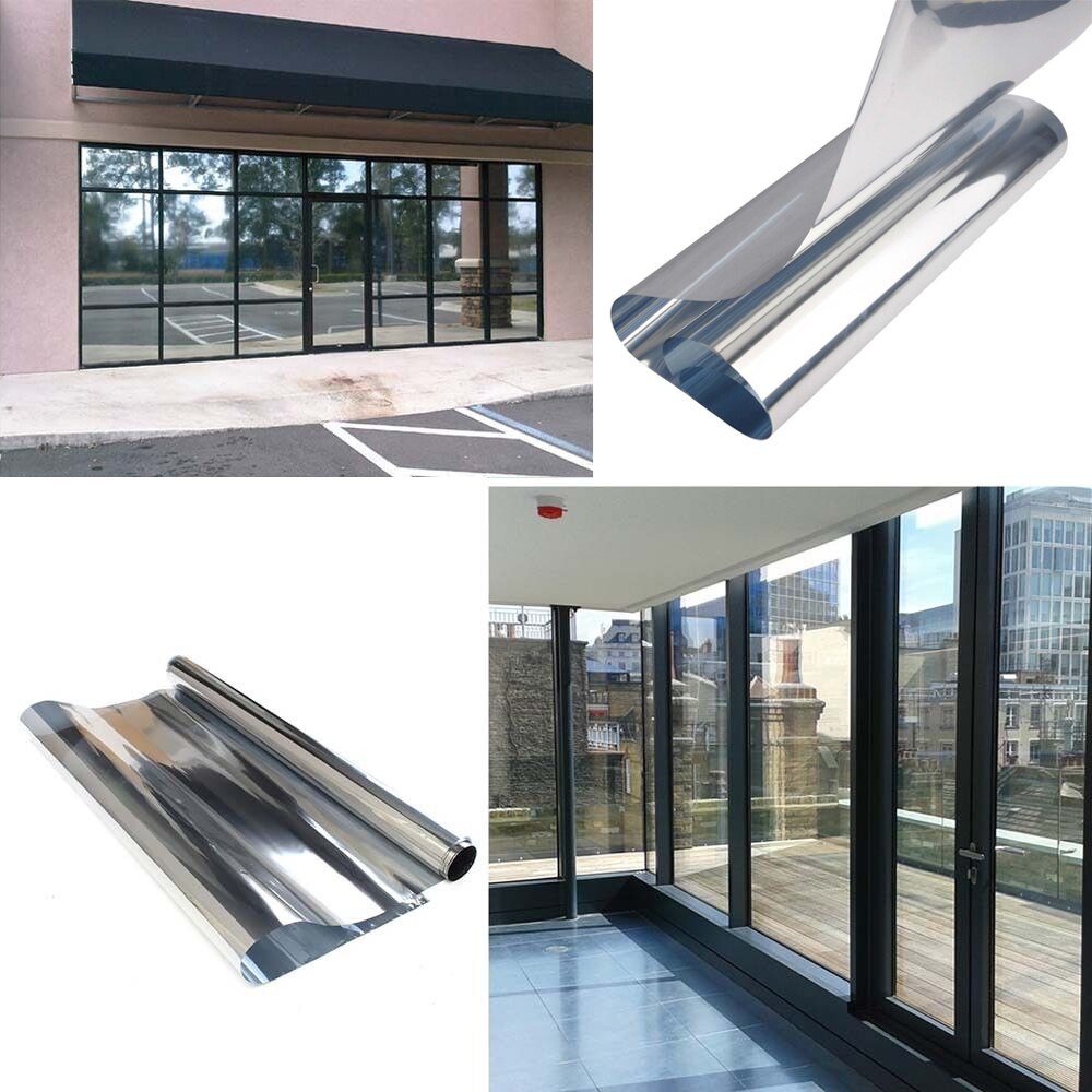 16x50cm 2mil 20%VLT 90%UV Silver Reflective Home Building Commercial Pravicy Window Tints Films Tinting Vinyl