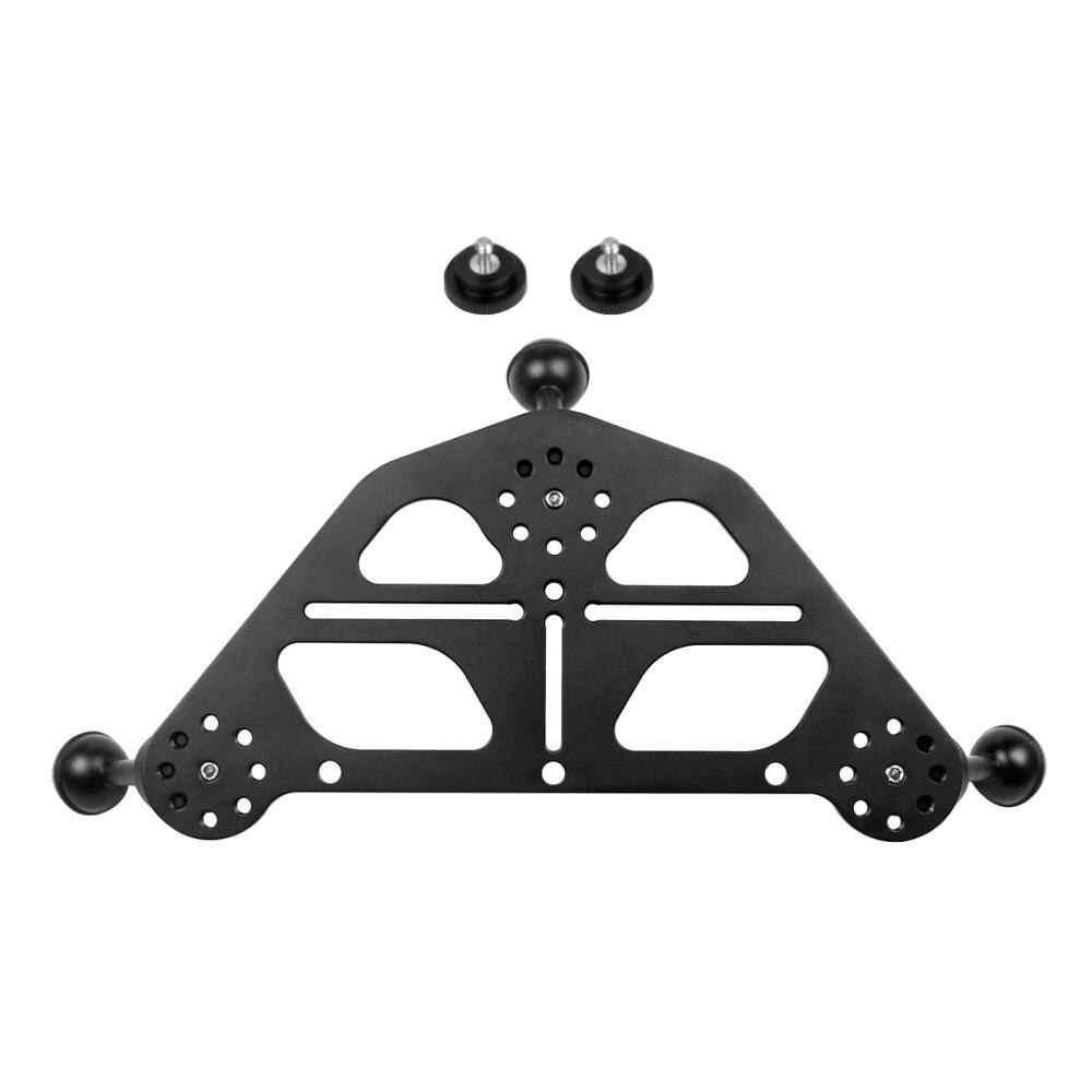 Upgrade Diving Tray Video Triangular Stabilizer Gimbal Tray Rig Bracket Mount for Underwater Light Stand DSLR Camera Tripod Base