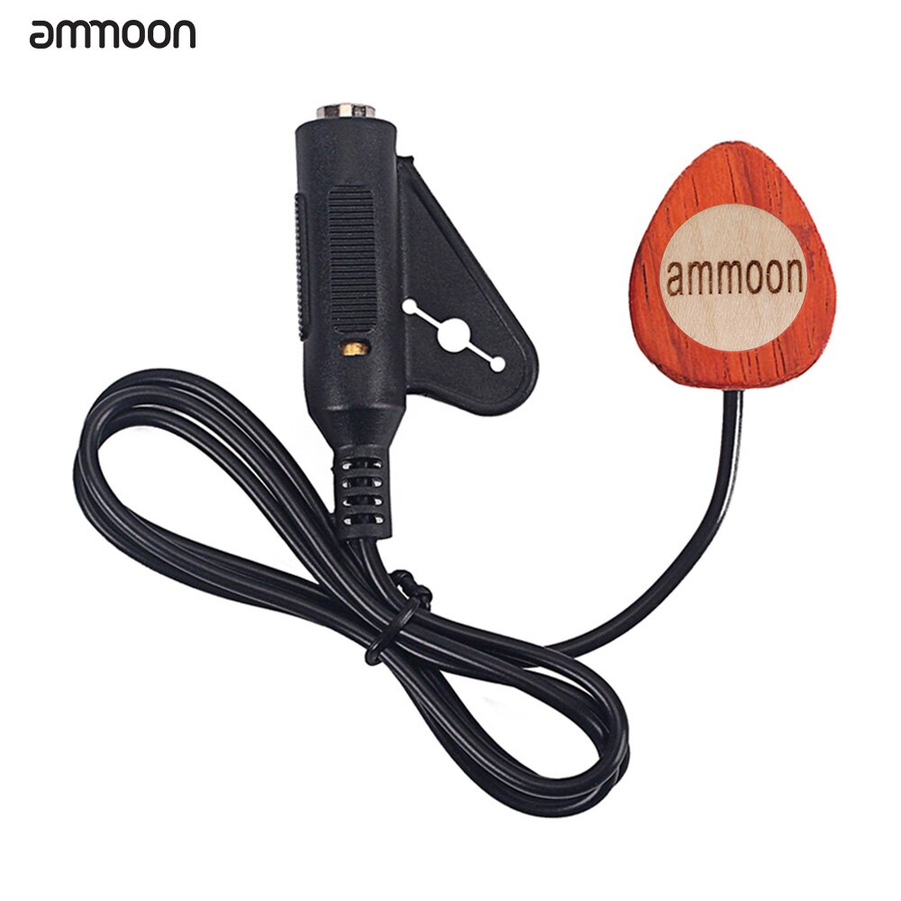 ammoon Mandolin Guitar Pickup Wood Piezo Contact Microphone Pickup 6.35mm Port for Guitar Ukulele Violin Banjo Mandolin
