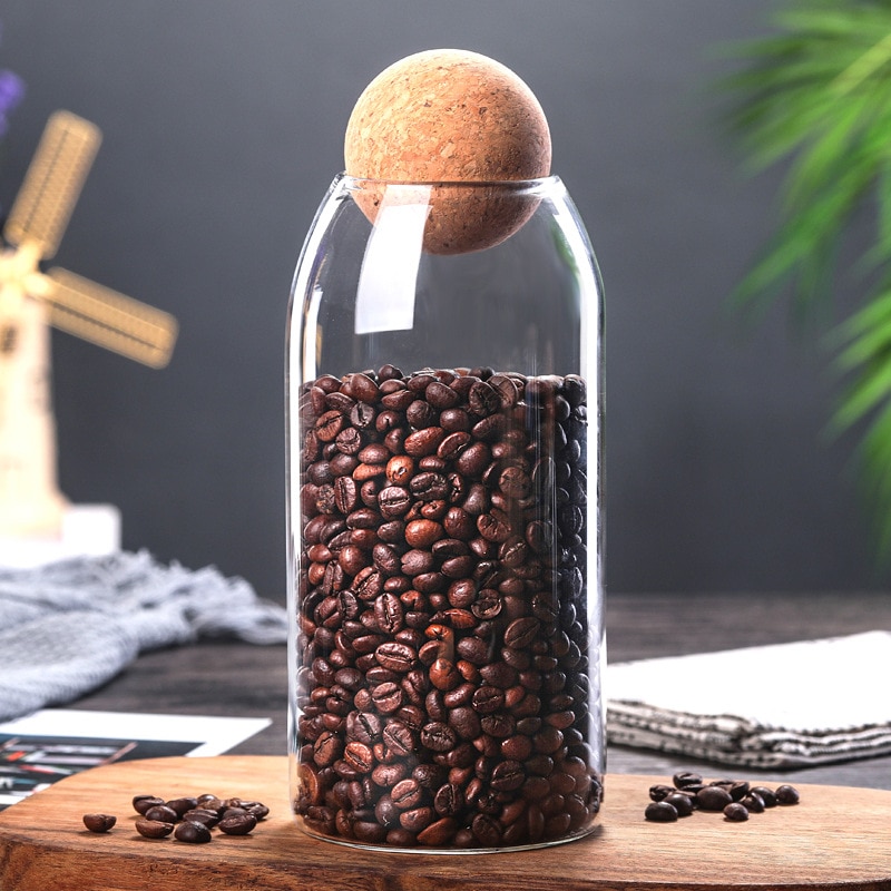 Glasskrukker med lokk murerbeholder tank forseglet kaffebønneoppbevaringsglass godterikrukke matbeholder kjøkkenkrukker til krydder
