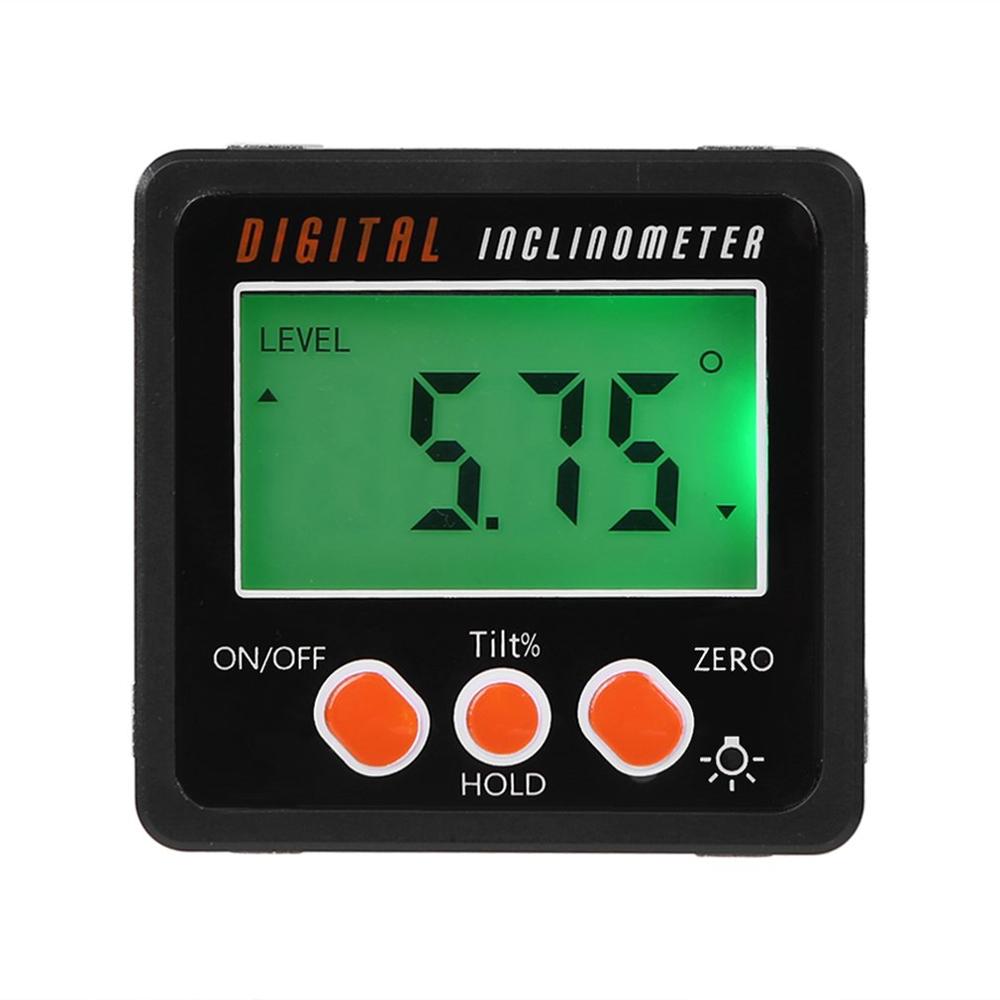 Precision Digital Protractor Inclinometer Water Proof Level Box Digital Angle Finder Bevel Box With Magnet Base: Black