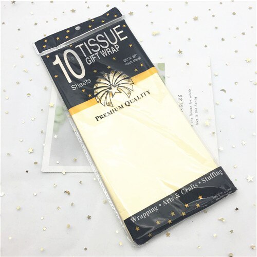 10 ark/posere silkepapir blomst 50*66cm emballasje hjemmedekorasjon festlig og fest bryllup gjør-det-selv pakkeutstyr: beige