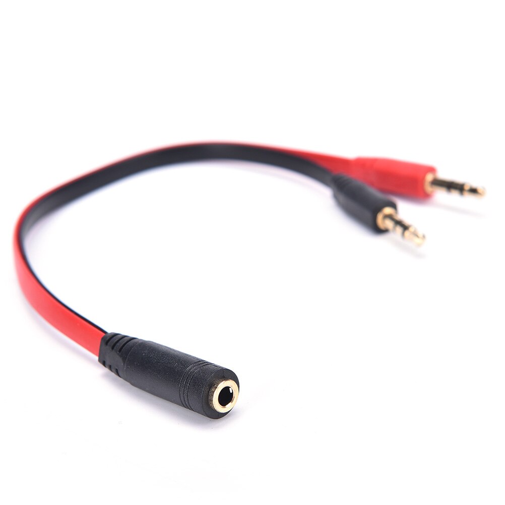 AUX Audio Mic Splitter Cable Earphone Headphone Adapter 1 Female To 2 Male 22cm 3.5mm Female To 2 Male Cables