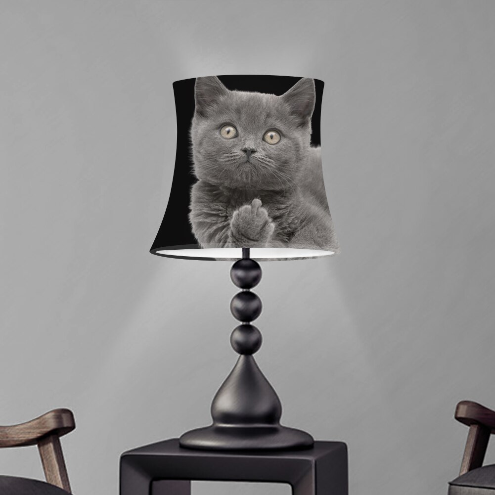 Cute Cat Printed Household Cloth Art Chandelier Lampshade Floor Lamp Shade Light Cover for Table Lamps for Wall Lamps: ZSH0425HSS