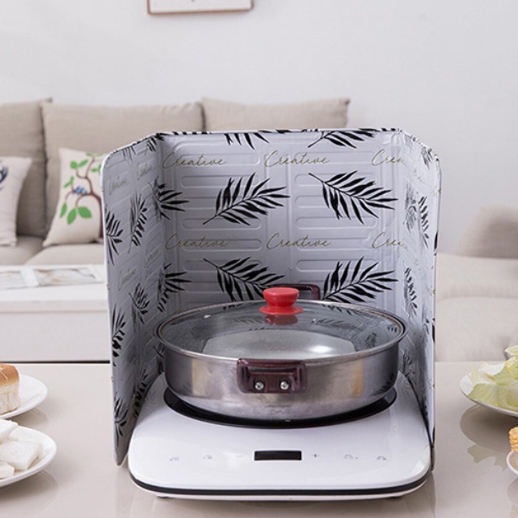 Keuken Koken Koken Pan Olie Splash Screen Cover Anti Splatter Shield Guard Aluminium folie Olie Shield Warmteschild (A 84 * 39cm
