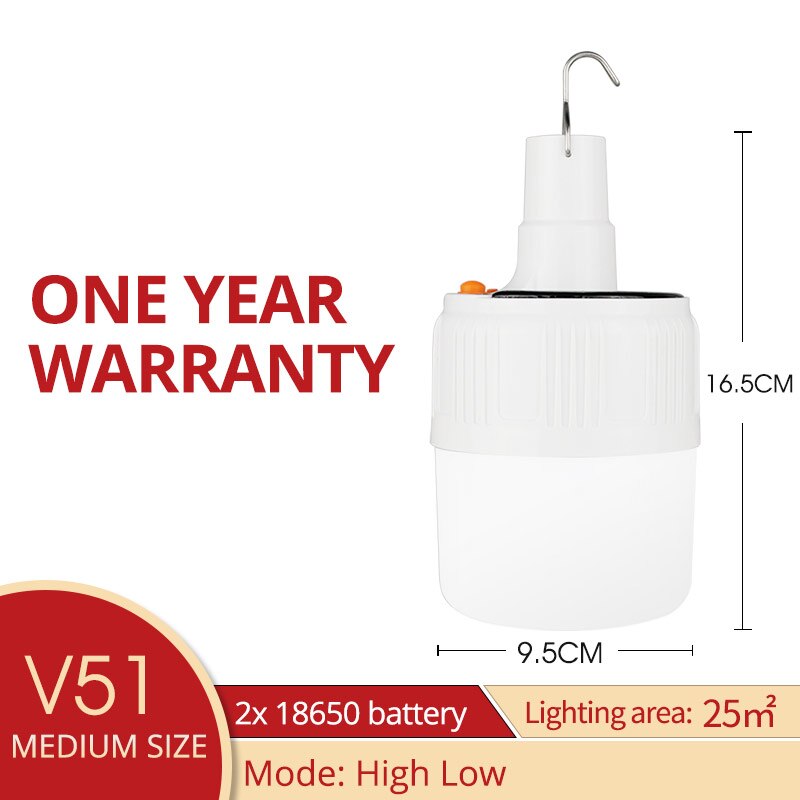 SHENYU-Lámpara solar recargable para bombilla LED con mando a distancia, lámpara portátil recargable por energía solar, control remoto, luz nocturna de emergencia, para exterior, camping: Mid size - no solar