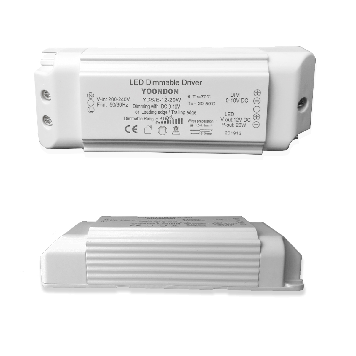 AC 220V Dimmable LED Driver DC12V/24V 20W 40W 60W Triac &amp; 0-10V Dimming 2in1 Power Supply Lighting Transformer